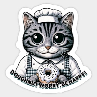 Purr-fect Chef: The Cat Baker & Doughnut Connoisseur Sticker